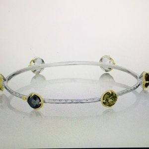 Tacori Midnight Sun Hematite & Quartz Gemstone Bangle Bracelet